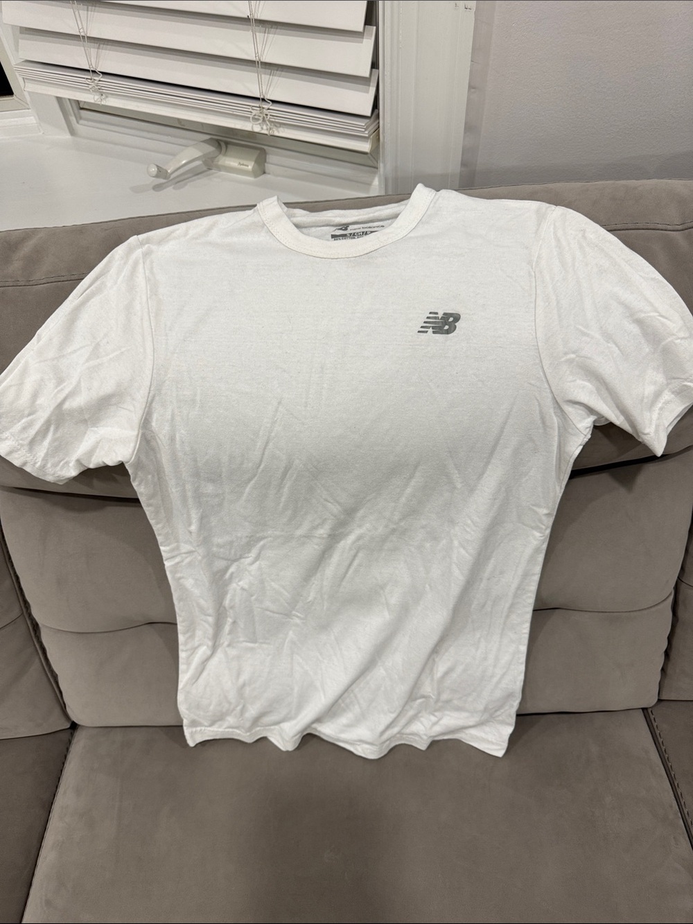 New Balance White Short Sleeve Logo Tee